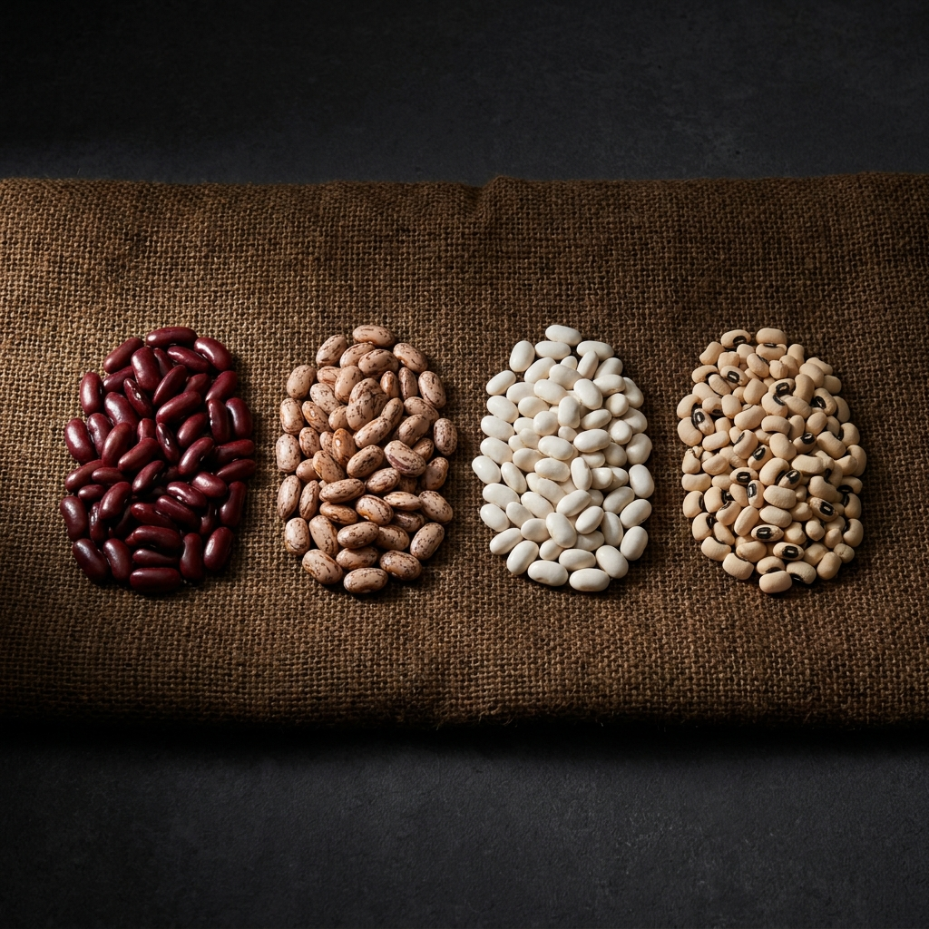 Dried beans — red kidney, white, pinto, black-eye